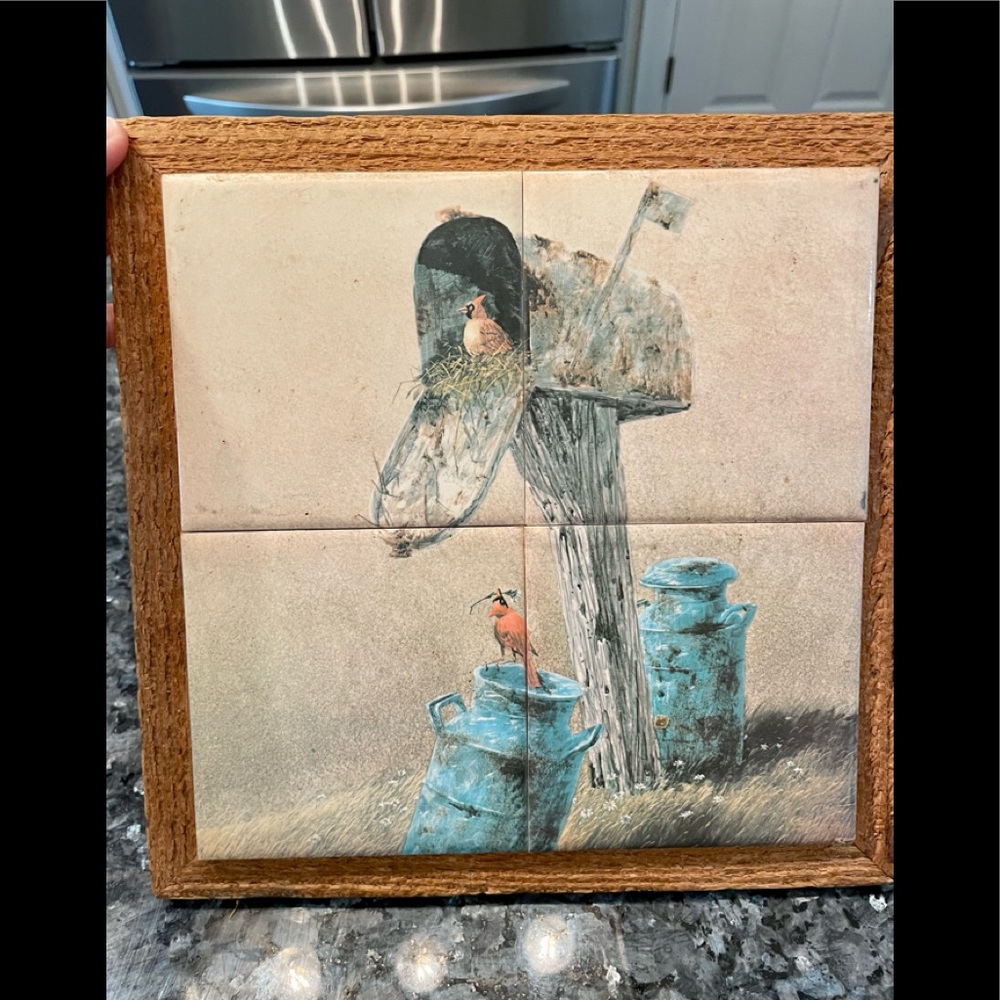 Vintage Masterpieces on Tile Wall Art/Trivet Wall Hanging Sangray Corp Cardinal